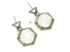 Pave Diamond Hexagon Moonstone Drop earrings, (DER-1072)